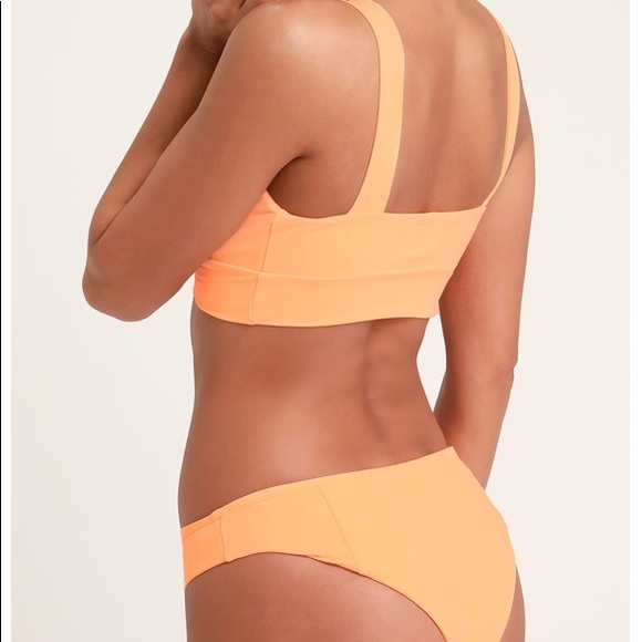 Lulus Other - Romain Neon Peach Cheeky Bikini Bottom